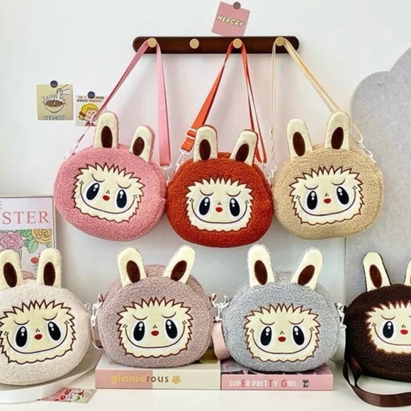 Plush Crossbody bag monster Design Bunny Ears 34 x 12 x 26 New - Picture 2 of 11